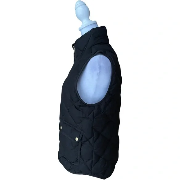 J. Crew Black Quilted Down Filled Puffer Vest Size Small - Picture 2 of 7